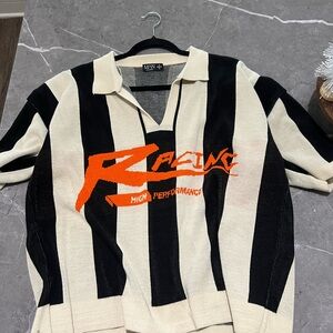 BoohooMAN Black and Cream Knit Sweater